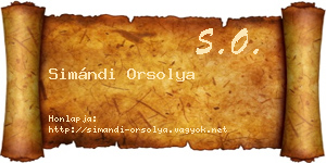 Simándi Orsolya névjegykártya